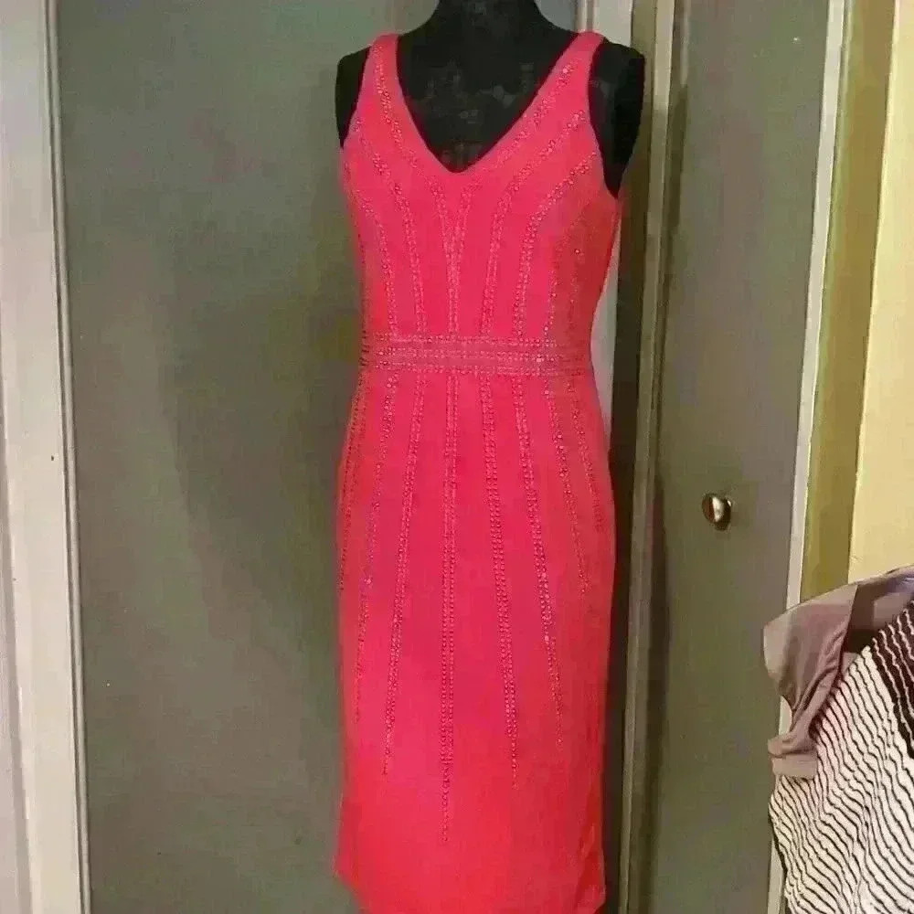 Carmen Red studded Dress sz Large